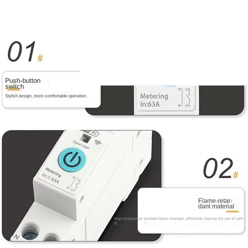 TFORU-Din Rail Circuit Breaker Switch Tuya Wifi Smart Circuit Breaker Switch For Leakage Over/Under Voltage Protection