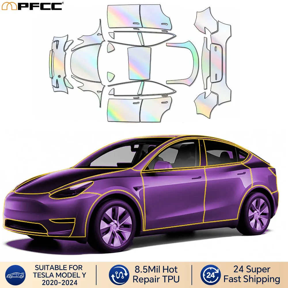 

For Tesla Model Y 2020-2024 Full Car Precut TPU Paint Protection Film Car Body Sticker Anti-scratch Protective Car Accessories
