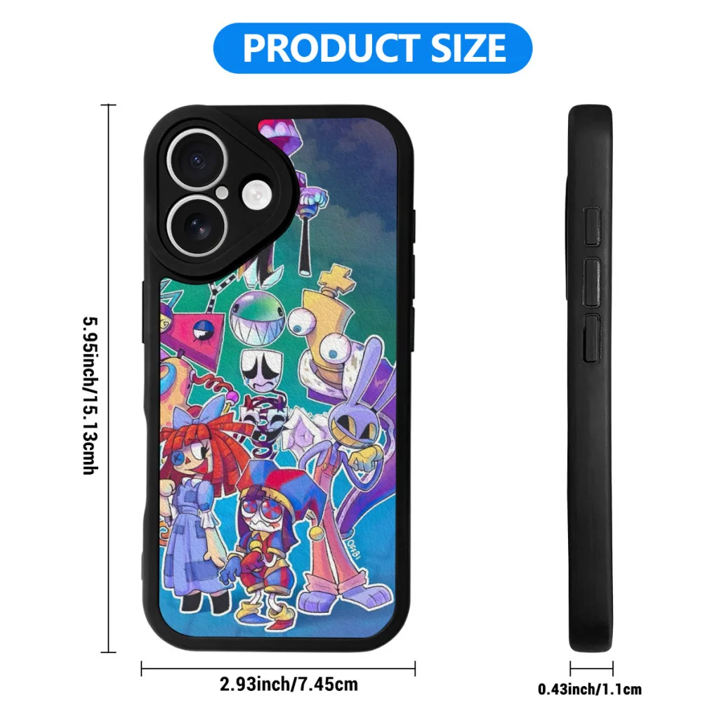 Custodia per telefono per iPhone 16 Pro Max Custodia in silicone Cartoon The Amazing Digital C-Circus Vintage