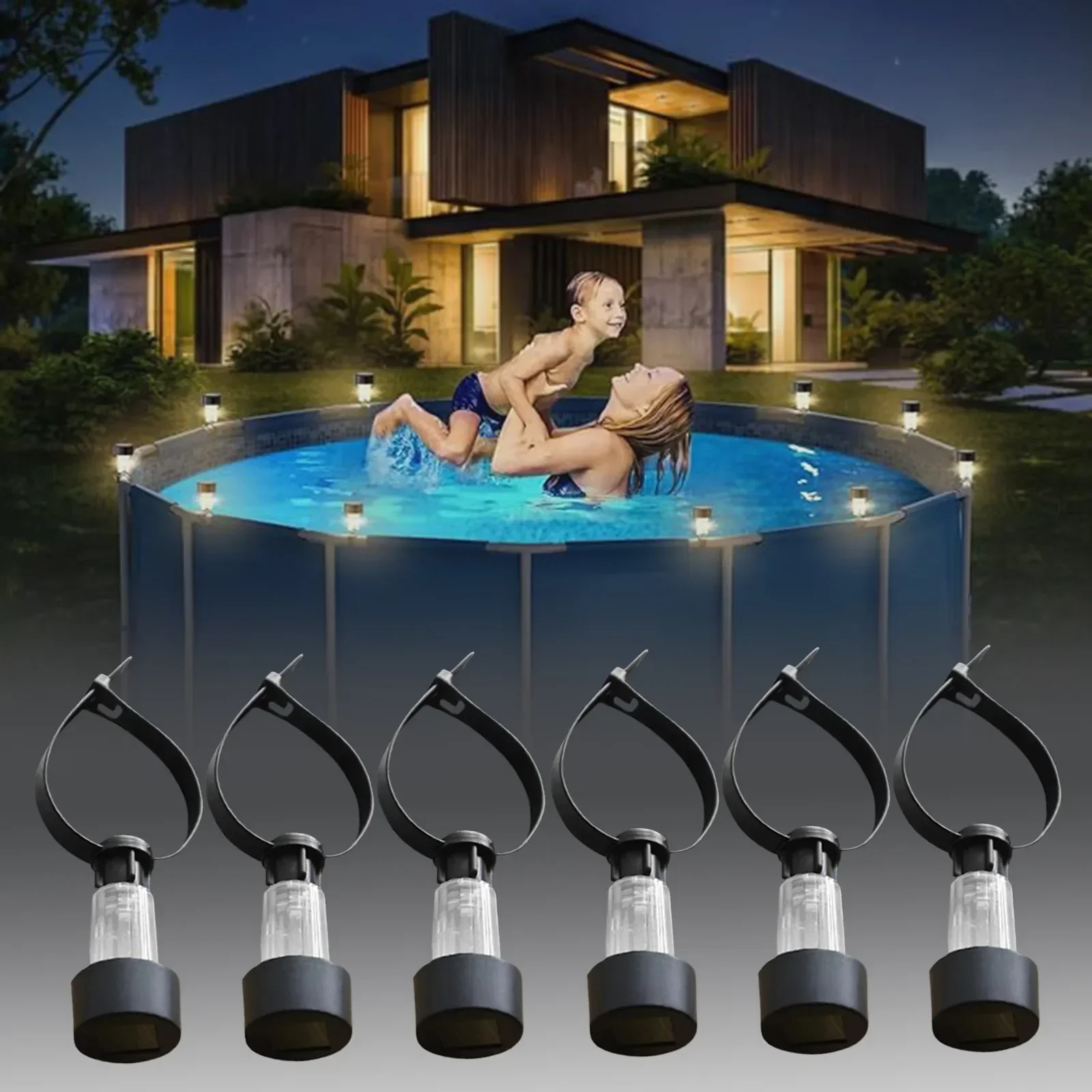 

Solar LED Pool Lights, Suitable For Ground Pool Fence Decoration, LED Waterproof Pool Accessories Night Light