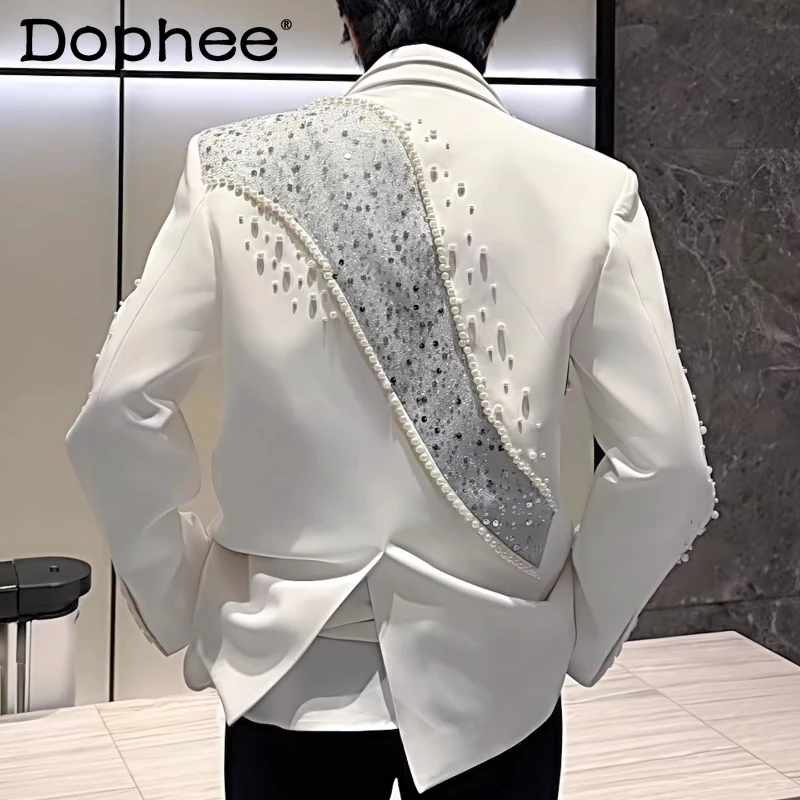 

Стильные мужские пиджаки 2026 года: весенние, с жемчужными пайетками, контрастными вставками, дизайнерские, приталенные, легкие люксовые блейзеры высокого класса