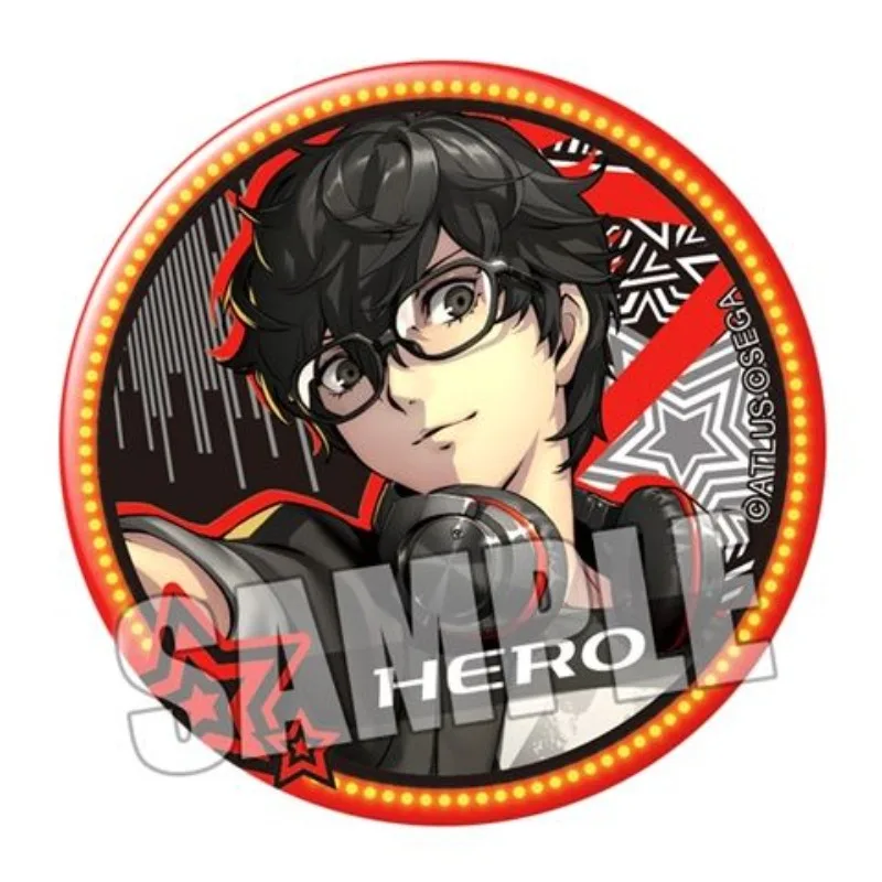 Neues Persona Ren Amamiya Anime Zweidimensionales Cartoon-Muster Abzeichen Pin Kreative Persönlichkeit Rucksack-Dekoration Cosplay-Requisite – Detail 2