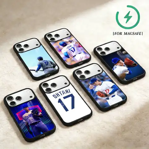Coque de téléphone Baseball S-Shohei Ohtani 17 pour iPhone 17 16 15 14 13 12 Pro Max Plus avec support magnétique sans fil Magsafe