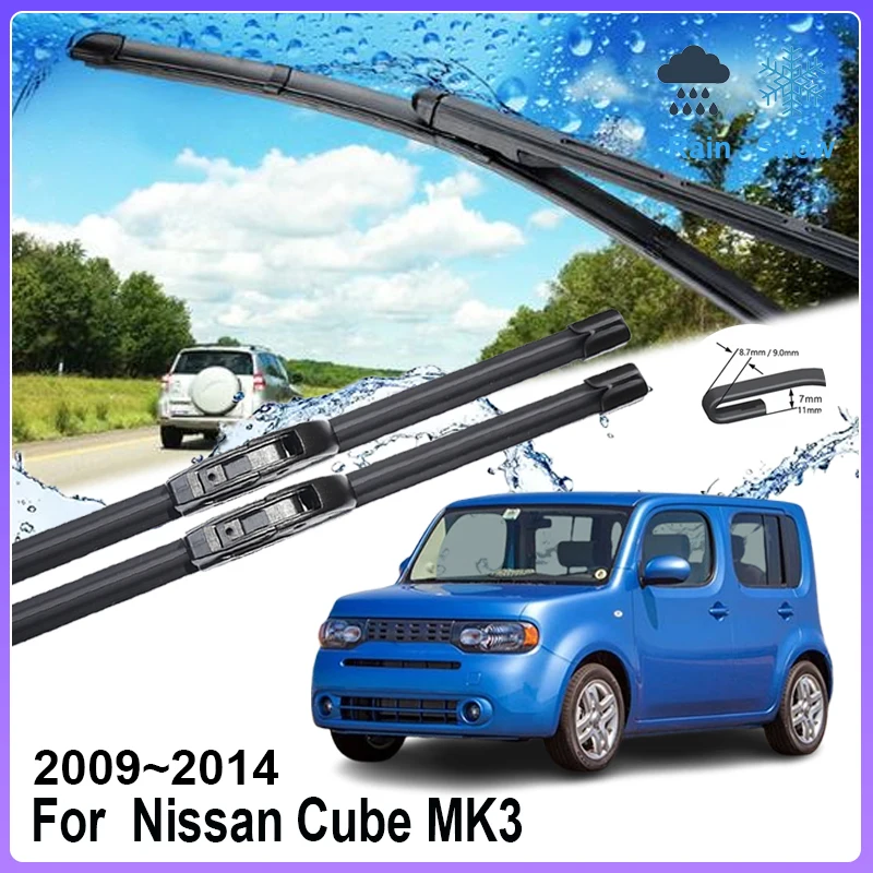 

For Nissan Cube MK3 Car Accessories 2009~2014 Auto Rain Brushe Windshield Windscreen Wiper Blade Cleaning Replacement Car Brushe