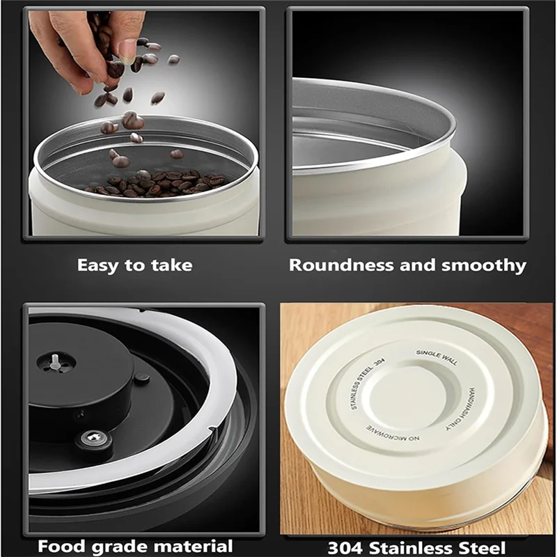 

1600ML Coffee Canister Airtight Stainless Steel For Beans Grounds Coffee Canister