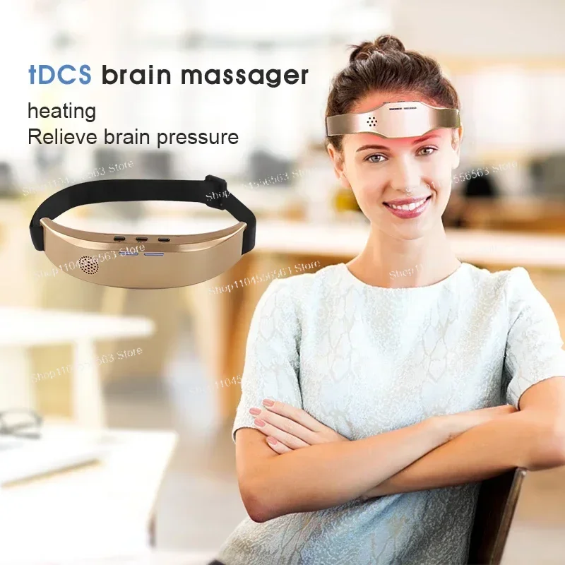 TDCS Brain Stimulator Electrical Pain Relief Head Massage Electrode Pad Therapy Device for Home Use Portable