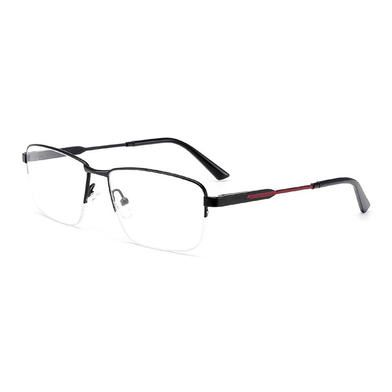 ZENOTTIC Alloy Square Myopia Prescription Glasses For Men Women Half-Rim Photochromic/Progressive Optical Eyeglasses