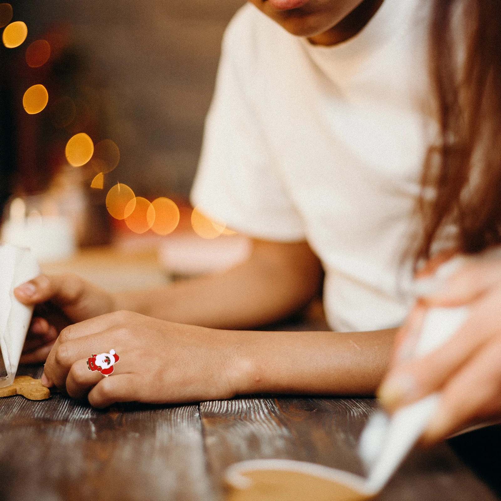 

10 Pcs Finger Christmas Cartoon Ring Creative Rings Rhinestones Party Circlets Man Green