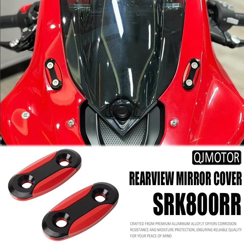 Nuevos espejos de motocicleta, cubierta decorativa para asiento, Base de espejo para QJMOTOR SRK600RS SRK600 RR SRK800RS SRK800RR SRK 800RR SRK 600 RS