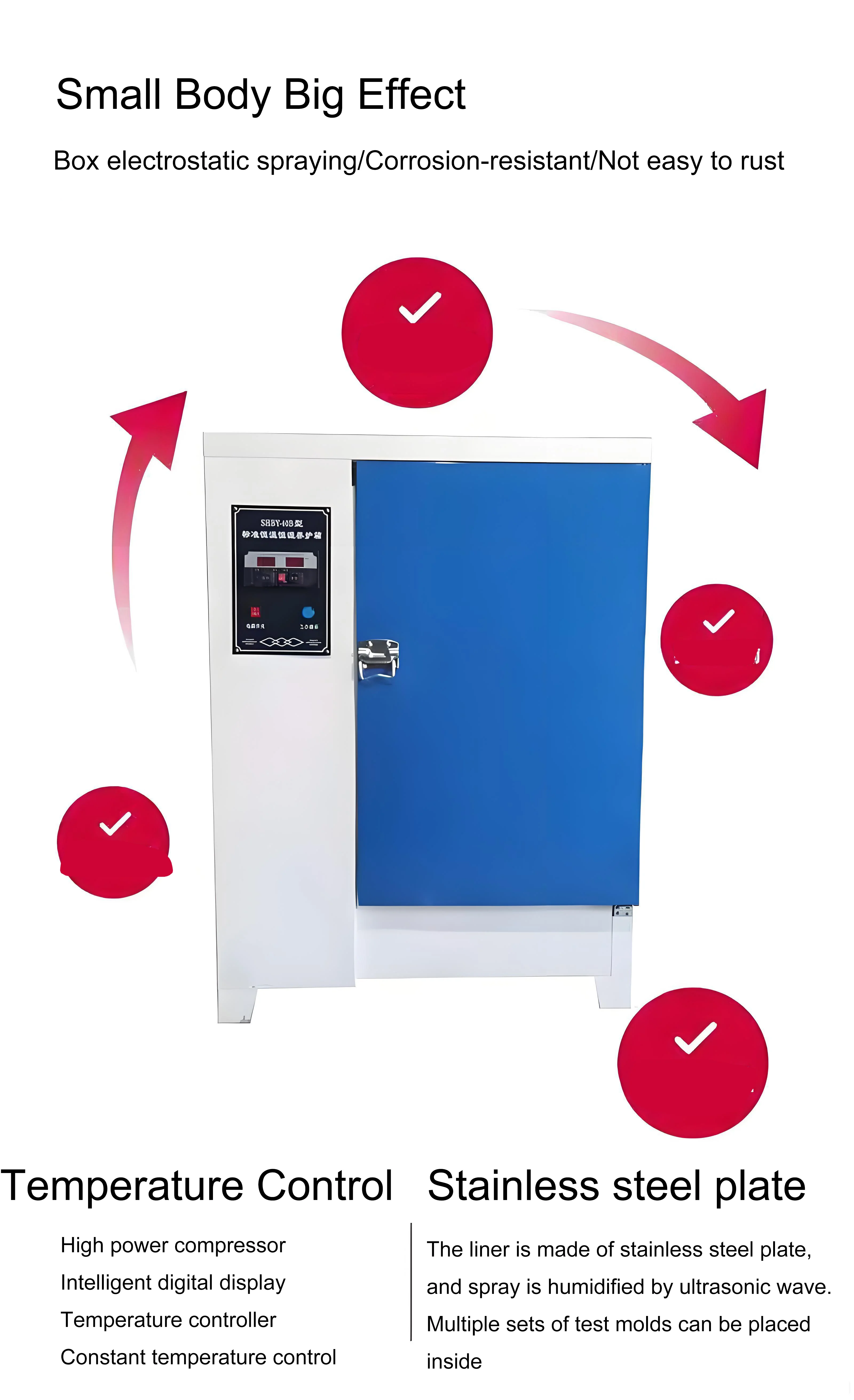 Standard High Accuracy Temperature Humidity Control Laboratory Concrete Curing Cabinet