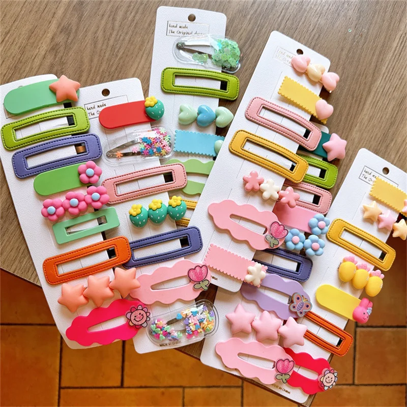 

2023 Cute Cartoon BB Clips Hairpins Set Children Girls Kid Side Hair Clip Pin Barrettes Accessories Hairgrips Headdress Headwear