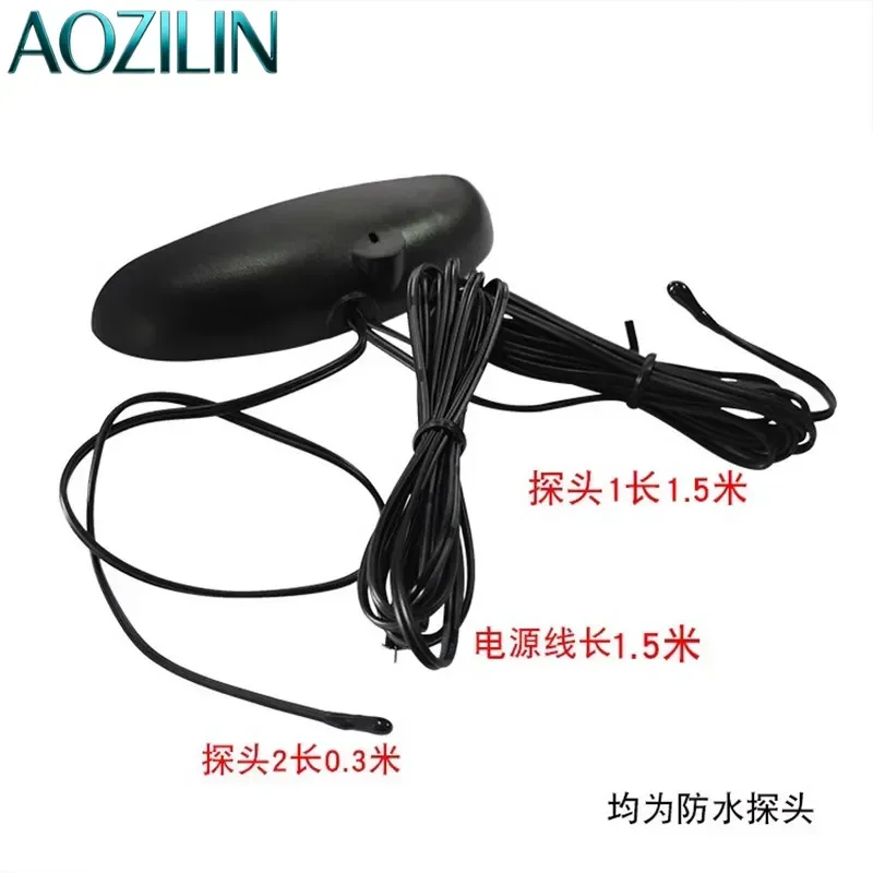 AOZILIN For Car LED Electronic Clock Touch Control Dual Temperature Voltage Display Digital Watch Red Blue Ribbon Interior