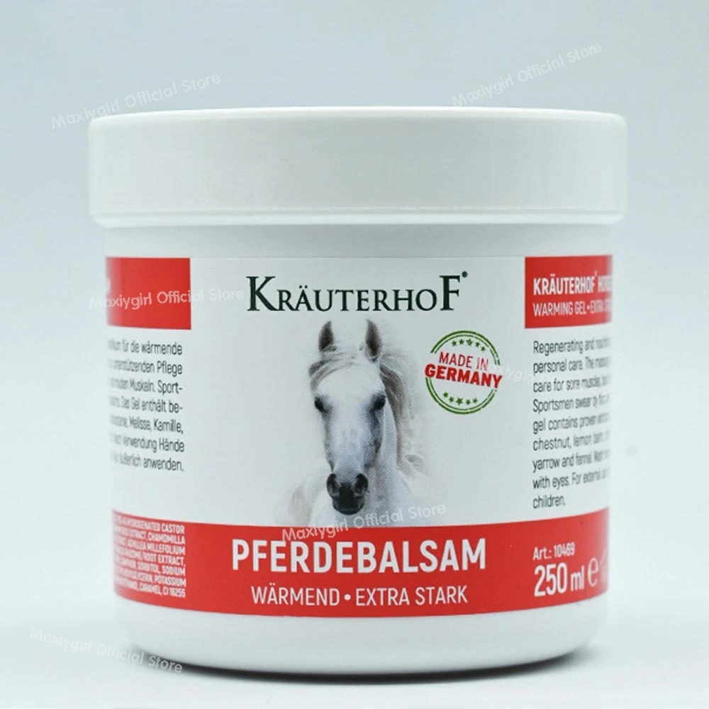 250ml alemán Krauterhof caballo castaño bálsamo Pferdebalsam calentador Extra Stark Gel de masaje calmante crema de masaje muscular relajante
