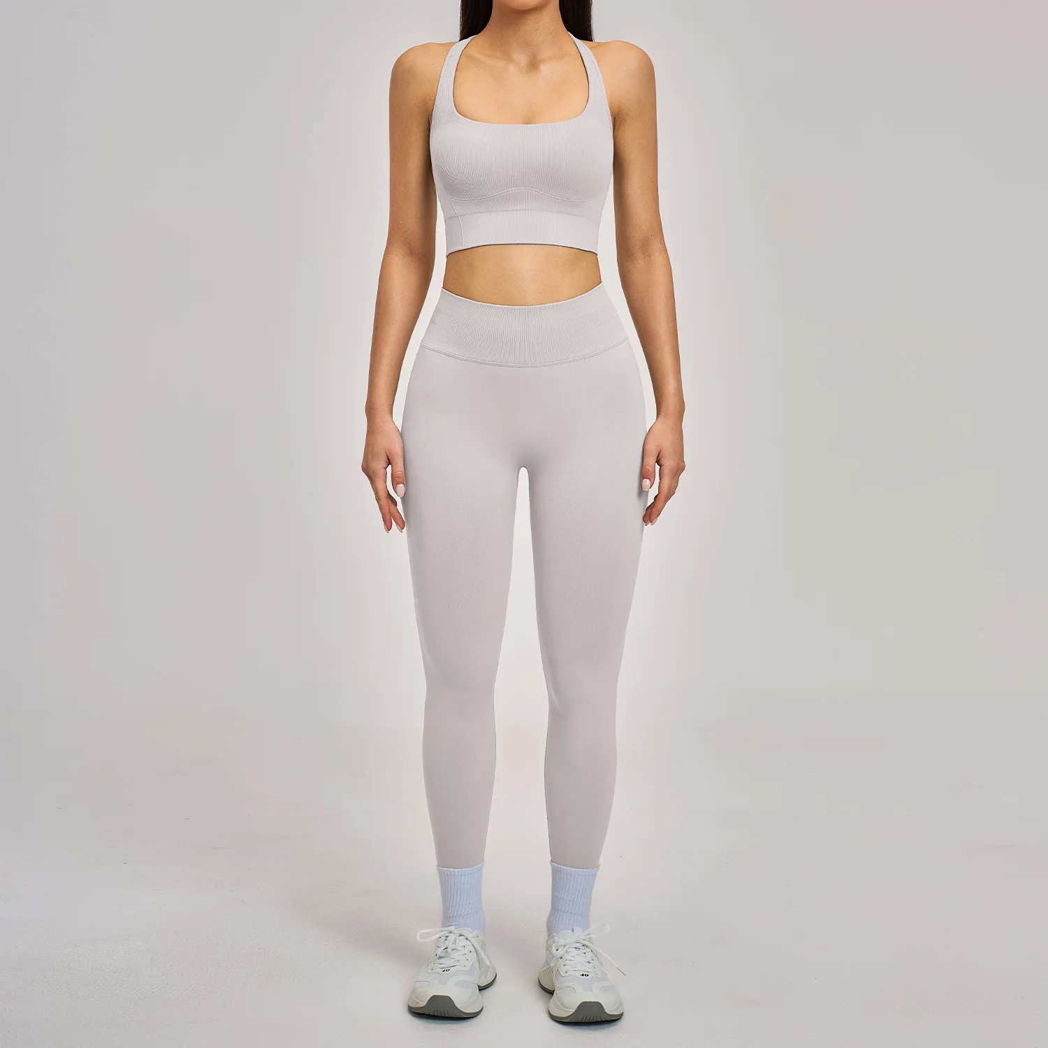 2pcs Yoga Set Women Seamless Sport Suit Gym Outfits Workout Clothes Gym Crop Top High Waist Legging Fitness Bra Set Sports Suits
