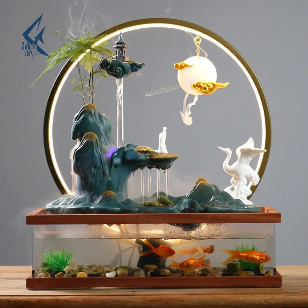 Fish Tank Water Ornaments Rockery Fountain Decoration Fish Tank Commercial Fish Tank Aquarium Products