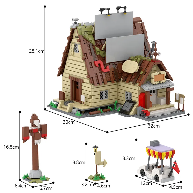 Hot Bill Seif House Building Block ชุด Gravity Falls Mystery Shack อิฐบล็อก Courtyard Cottage อาคารเฟอร์นิเจอร์ของเล่น