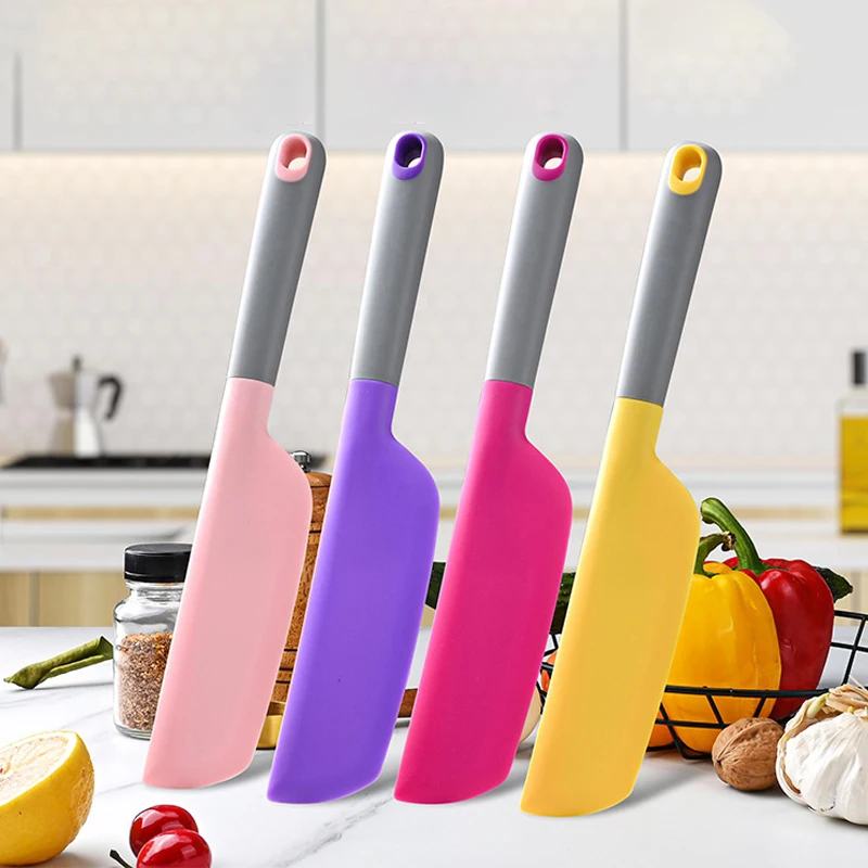 1PC Multi-Purpose Silicone Spatula Heat Resistant Baking Scraper All-in-One Food Grade Spatula Cream Scraper Cake Baking Tool