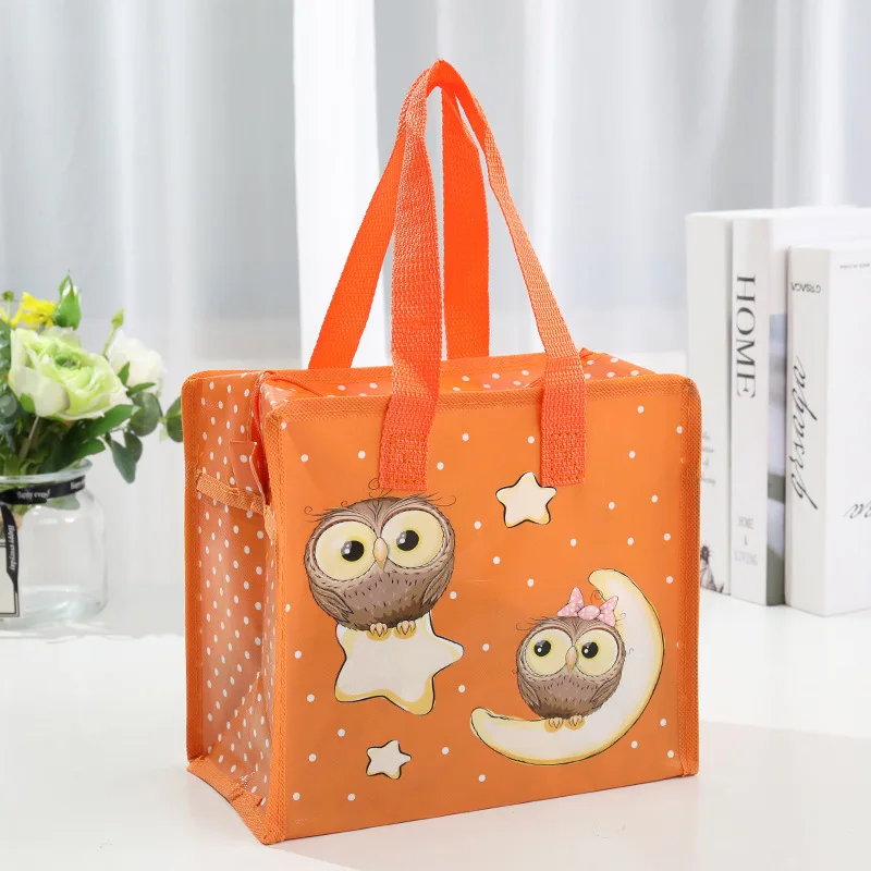 Cartoons Reusable Large Capacity Shopping Bag Foldable Non-Woven Takeaway Advertising Gifts Storage Pouch