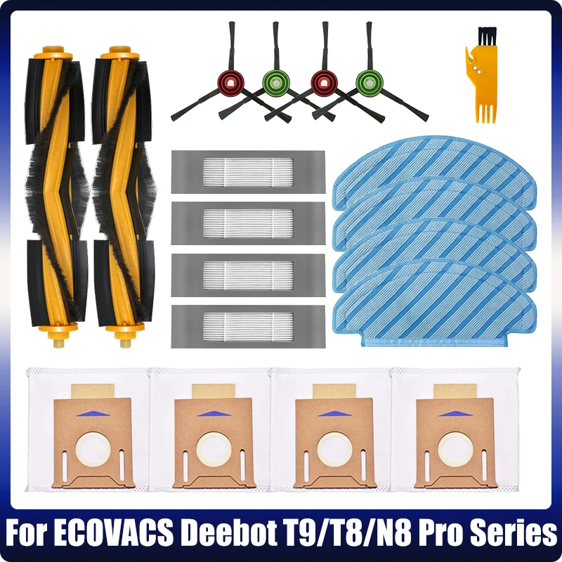 Replacement Main Roller Side Brush Filters Dust Bag Mop Cloth Kit For Ecovacs Deebot OZMO T5 T8 AIVI Vacuum Cleaner Accessories