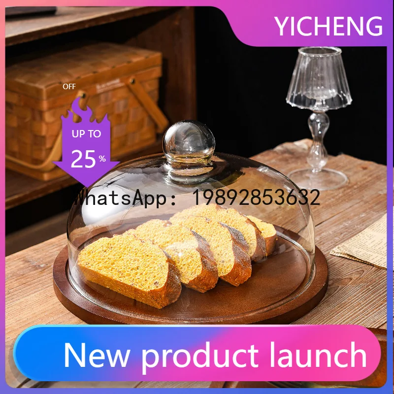 

Retro acacia wood cake tray for home living room dessert plate party dessert display stand fruit plate