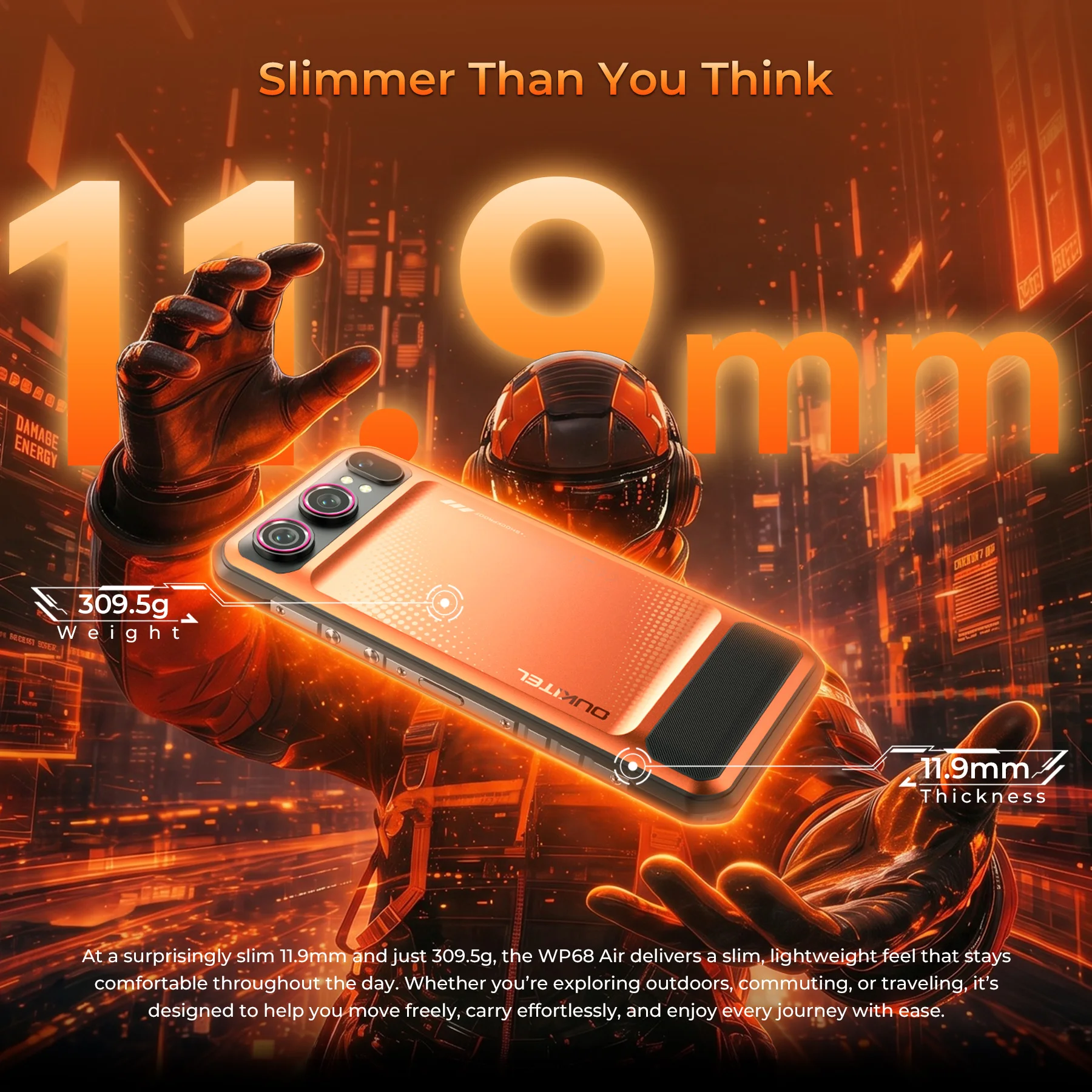 OUKITEL WP68 Air 5G Rugged Smartphone, 8000mAh Battery, 512GB ROM