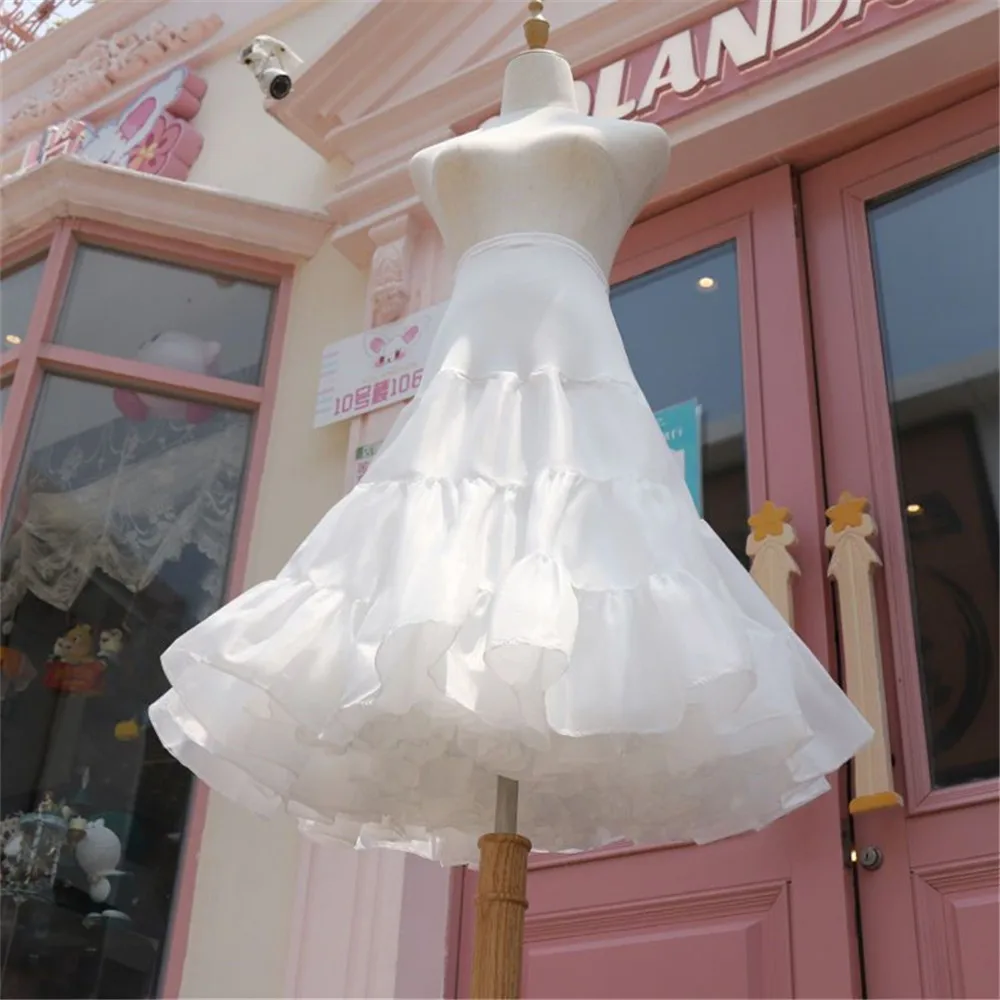 Women Organza Tutu Skirt Adult Vintage Lolita Petticoat Fancy Ballet Dancewear Party Costume Ball Gown Short Skirt Crinoline