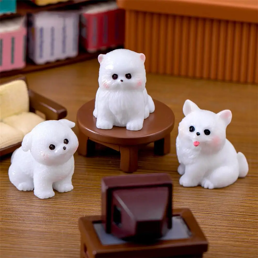 Resin Craft Miniature Animal Figure Tiny For Bonsai Microlandscape Fairy Garden Decor Cute Small Dog Puppy Animal Decoration