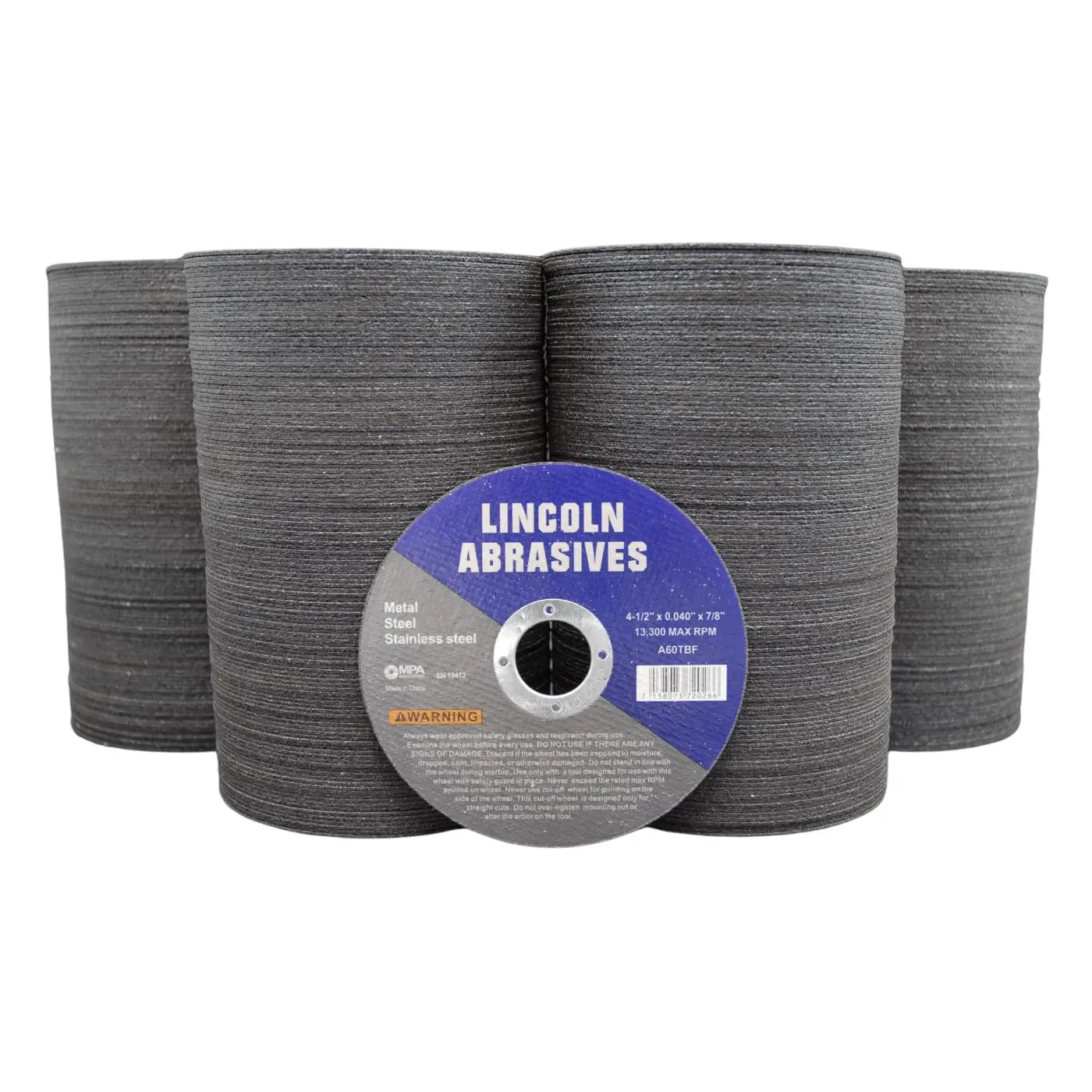 Pack Ruedas de Corte de 4,5" Lincoln Abrasives.040" Metal y Acero Inoxidable