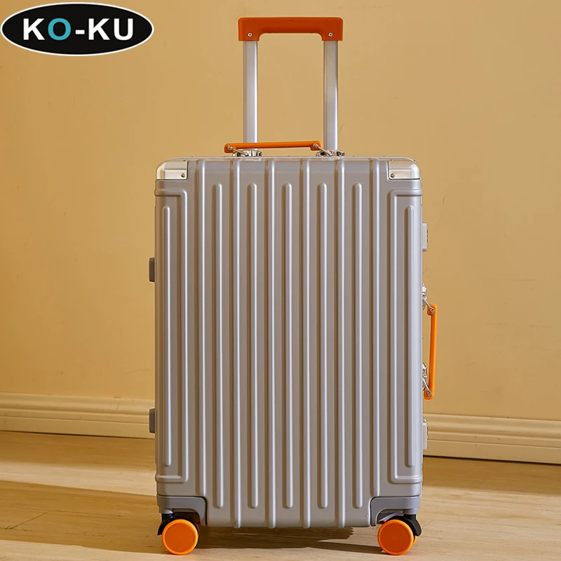 KO-KU New Multifunctional Aluminium Frame Suitcase 28인치 여행용 캐리어 Lightweight 20‘’ Cabin Trolley Box with Spinner Wheels 24 26‘’