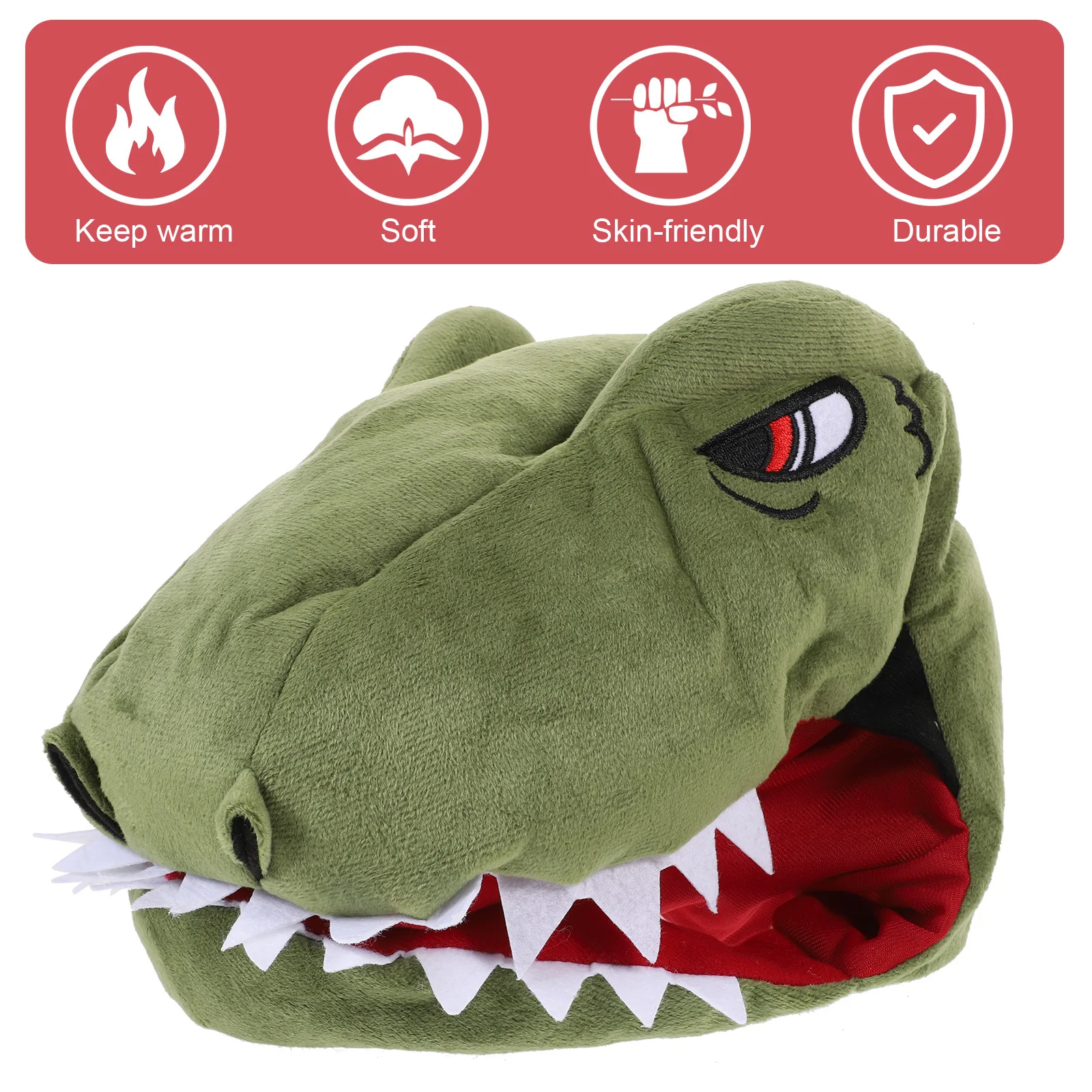 

1pc Dinosaur Shaped Hat Green Lightweight Warm Headwear For Cosplay Festival Party Photo Prop Animal Shaped Hat Winter