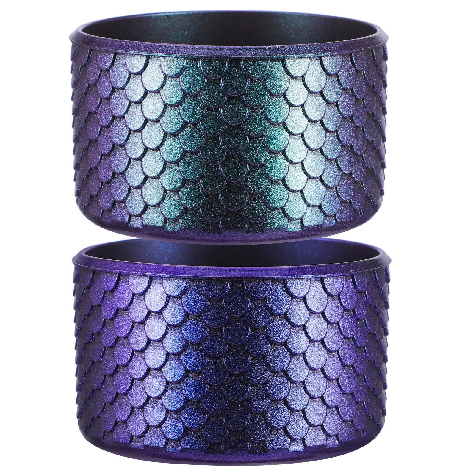 

2Pcs Fish Scale Silicone Cup Sleeves Reusable Non-Slip Tumbler Boots for 12-40 Oz Coffee Cups Beverage Insulator Holder