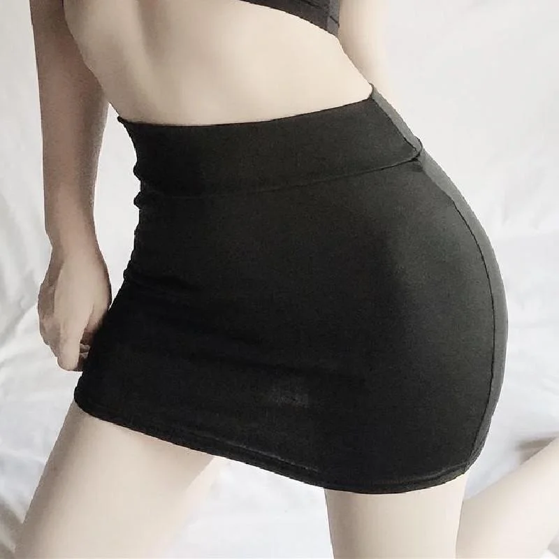 Korean Girls Fashion Style Casual High Waist Mini Short Pencil Skirts Black White Red Skirt for Women Club Sexy Wear Christmas