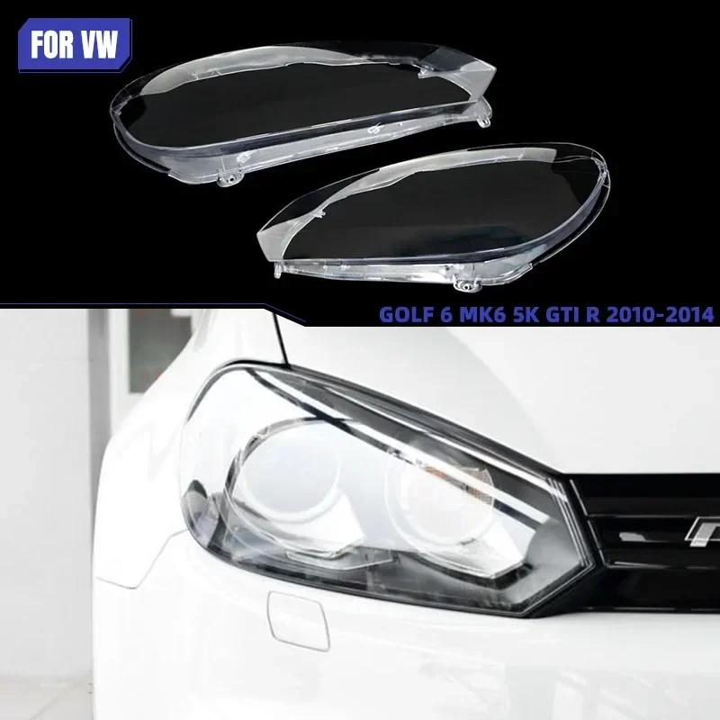 

For VW Golf 6 MK6 GTI R 2010-2014 1 Left/Right Car Front Headlight Lens Covers Transparent Lampshade Headlamp Shell Dust Cover