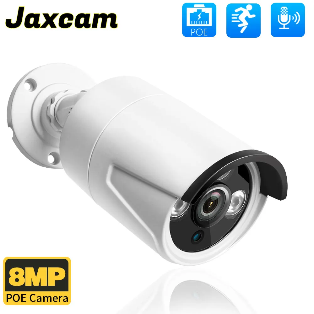 

4K 8MP POE Metal Bullet Camera Outdoor Waterproof Wired IP H.265 Audio Recording CCTV Infrared Night Vision Security Camera