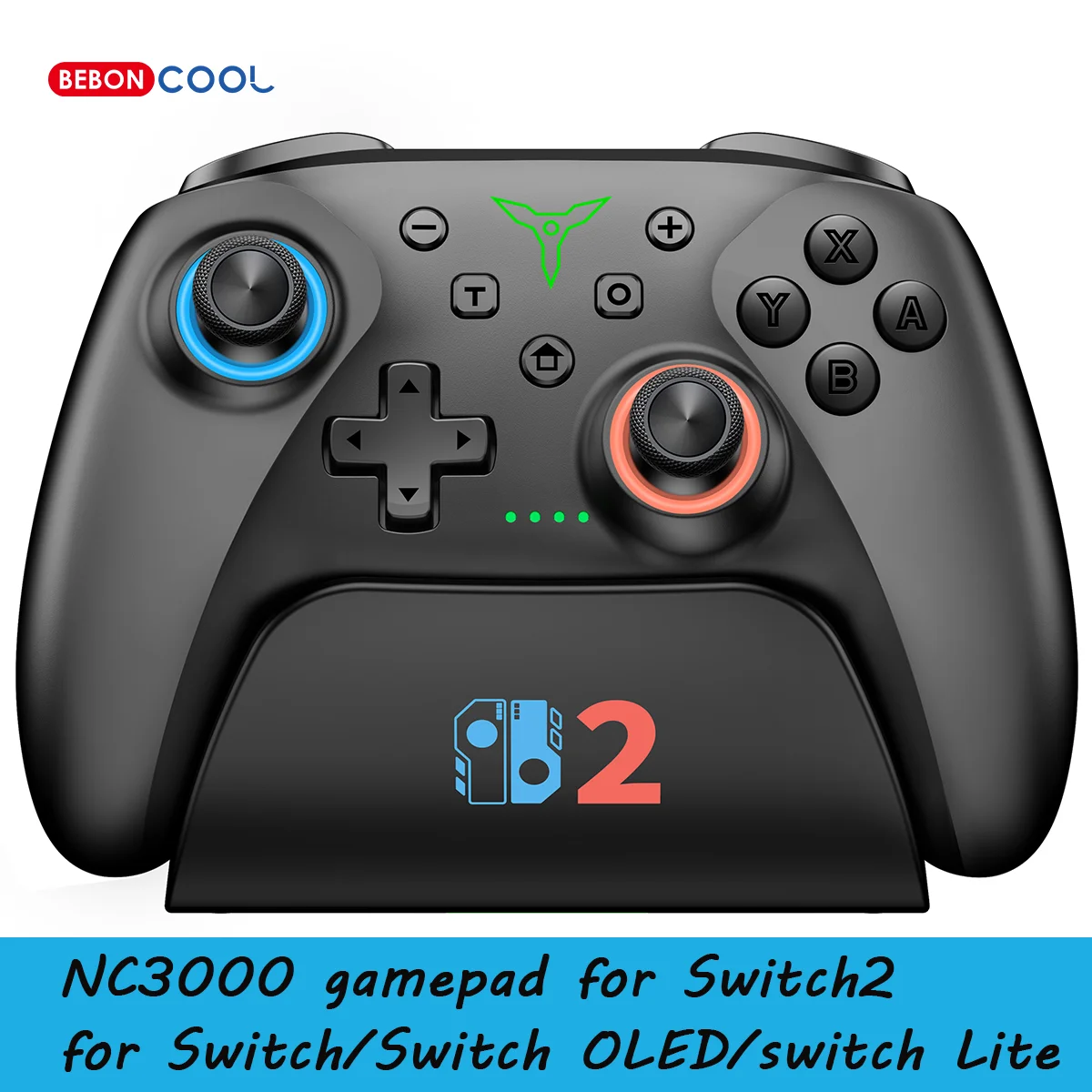 

Игровой контроллер BEBONCOOL NC3000/NC3001 с датчиком Холла для Switch2/Switch/Switch OLED/Switch Lite с зарядной док-станцией для хранения