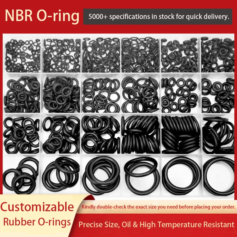 2-100pcs Black NBR O-Ring Seals, ID 1.6-190mm, Oil Resistant Round Gaskets Customizable