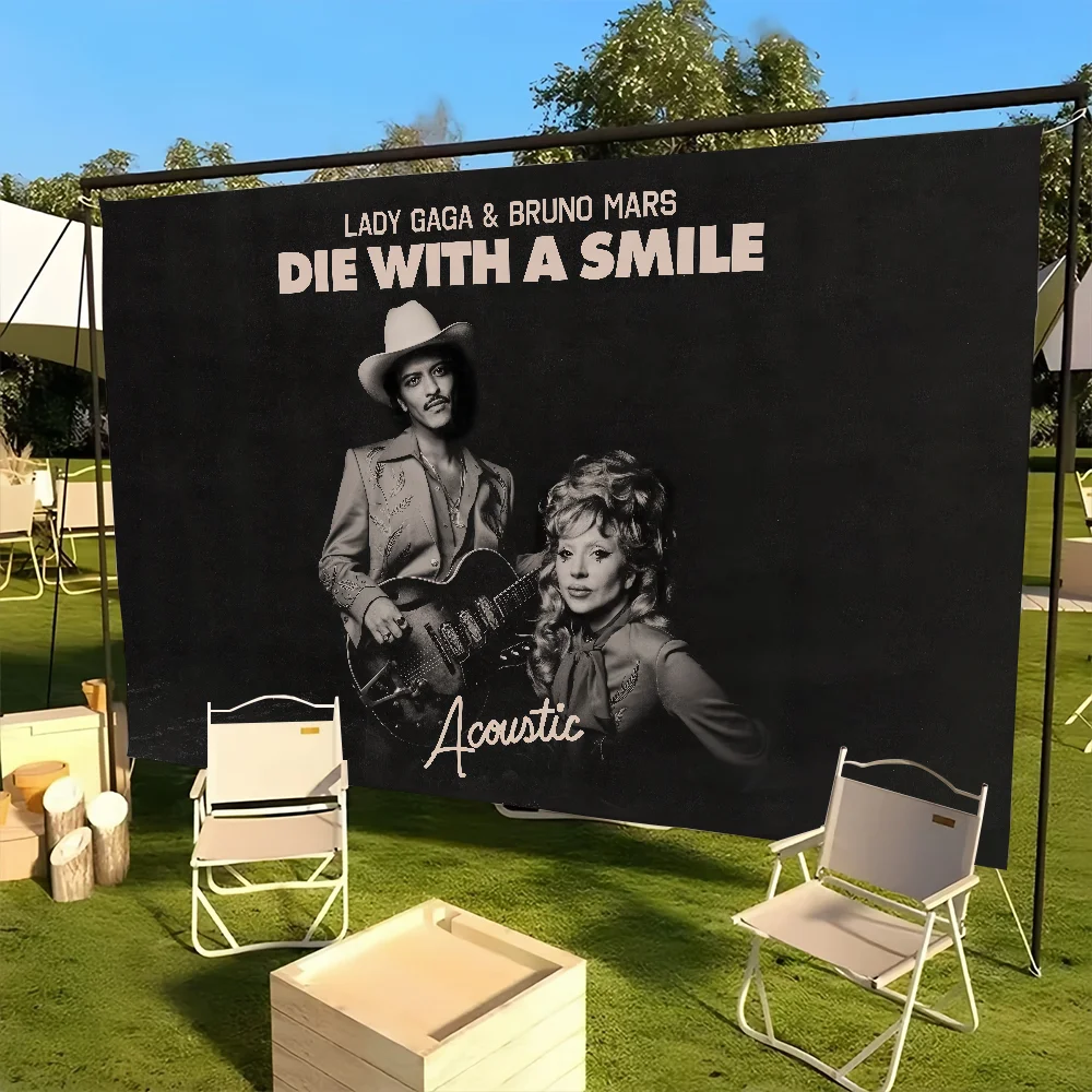 flag For Picnic Party Lady Singer Die Mars A Gaga Art Home APT Decoration Outdoor Smile With Camping B-Bruno Banner