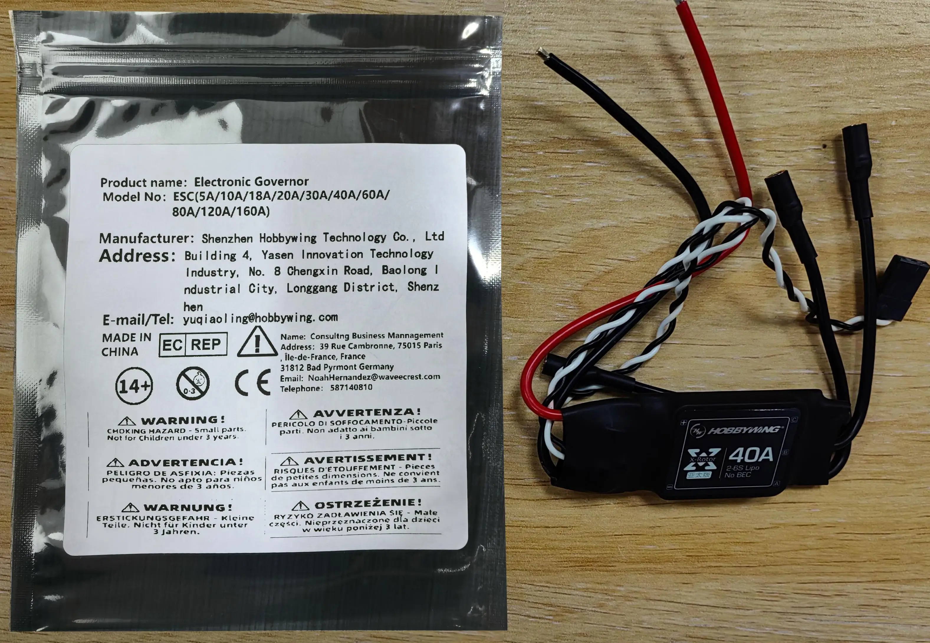 

Hobbywing XRotor 20A 40A 2-6S Brushless ESC Long Wire No BEC High Refresh XRotor For RC FPV Airplane UAV Drone