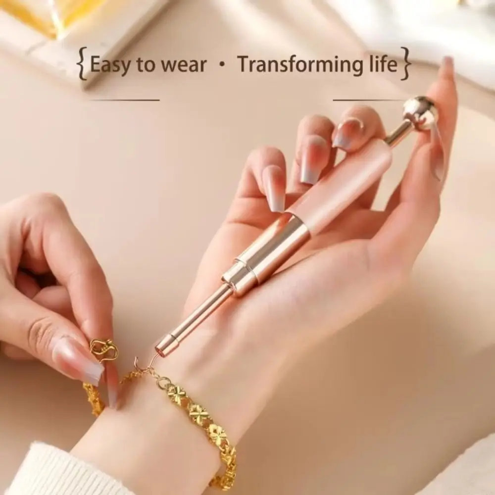 Anti-Slip Secure Grip Jewelry Wearing Tool Compact Design Skin Friendly Materials Jewelry Fastener Assistance Retractable Hook