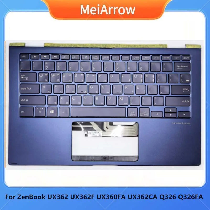 

New/org For Asus ZenBook UX362 UX362F UX360FA UX362CA Q326 Q326FA Palmrest Korean Keyboard Upper Cover Backlight,Blue