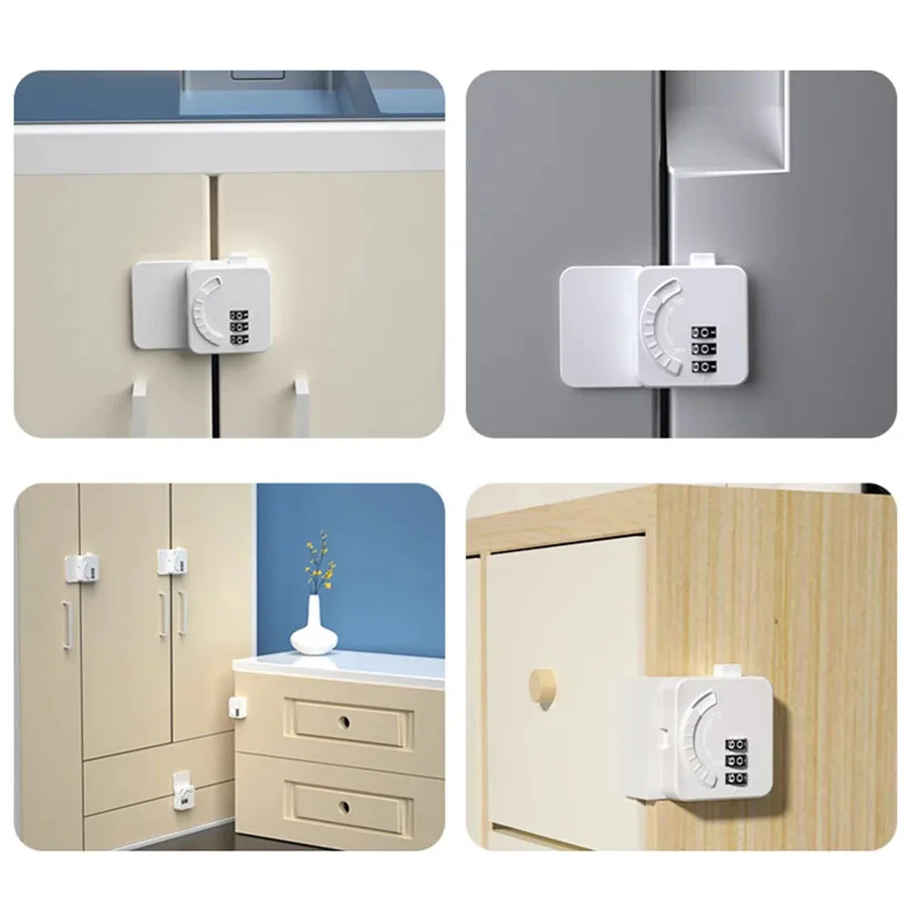 قفل خزانة، قفل مجمع للمنزل والمكتب، مادة ABS لعزل الأطفال، قفل مجمع مريح، سهل التركيب
