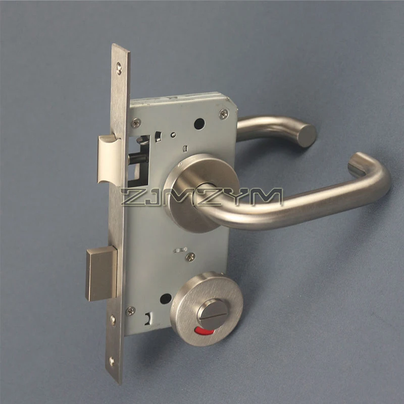 Mortise Lockset with Lever for Entry/Office Door Stainless Steel Sanding Indicator Door Lock Vacant/Engaged Indicator