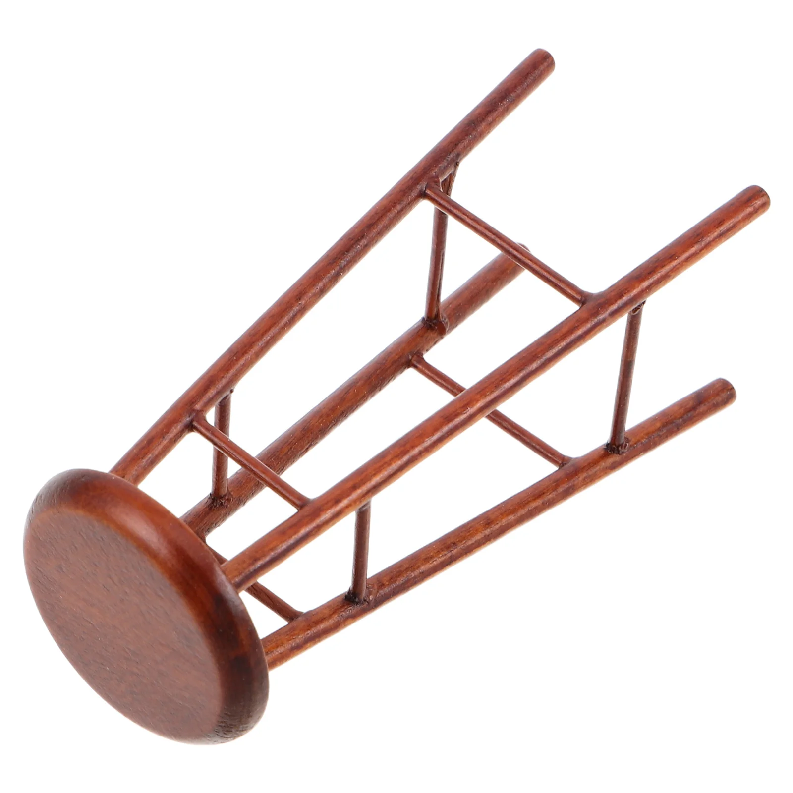 Miniature Wooden Bar Stool For Dollhouse Kitchen Counter Small Stool Chair Decorative Furniture Accessories Micro Scale