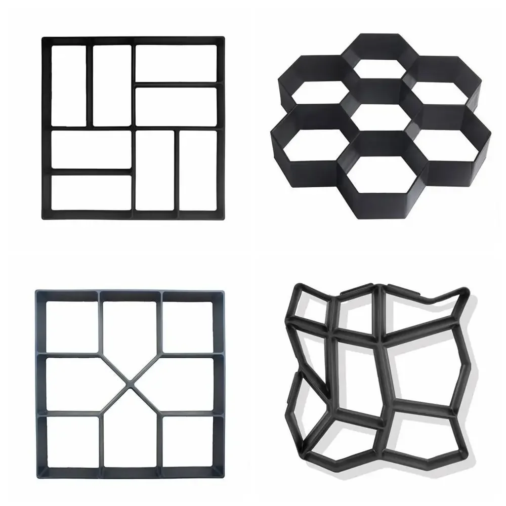 Reusable Plastic Path Maker Paver Molds Diy Garden Stone Brick Concrete Mold Irregular Brick Path Paving Paver Cement view 4