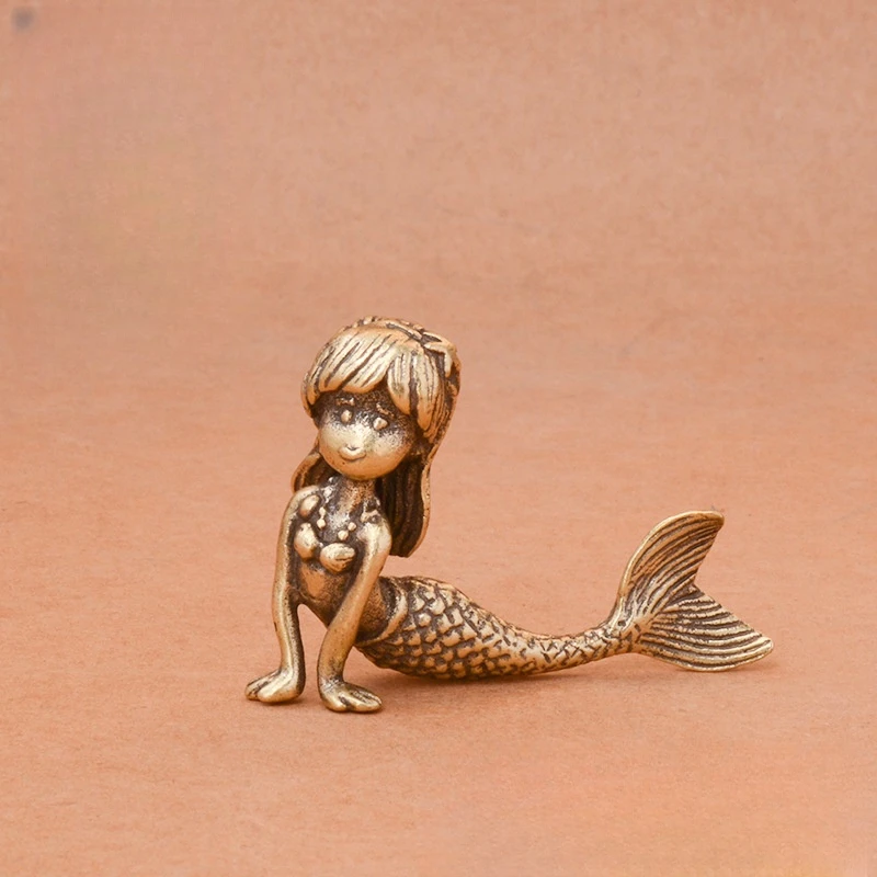 

Brass Retro Mermaid Craft Ornament Desktop Decoration