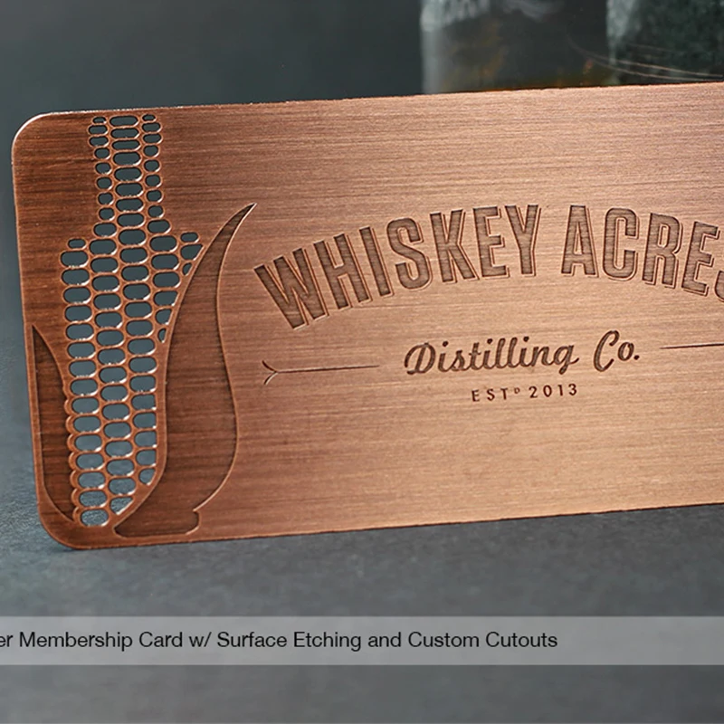 

Metal business card stainless steel card electroplating red bronze hollow card greeting card design and production