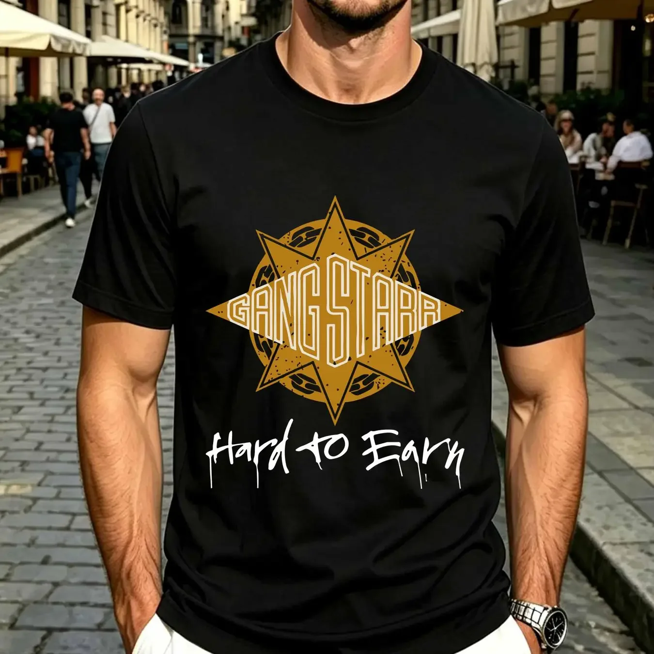 washed T Shirt Hard To Earn Gang Starr 1990s Hip Hop Brainstorm Mass Appeal The Planet long or short sleeves vintage Washed
