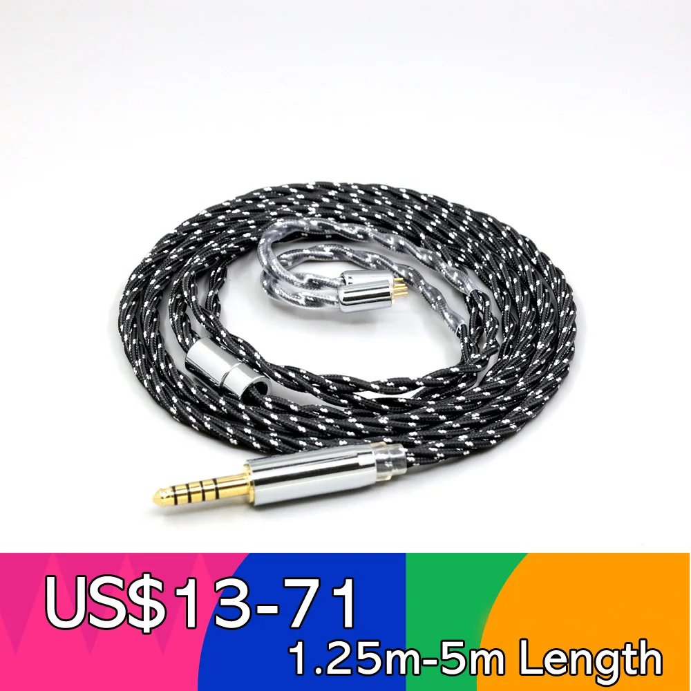 OCC Mixed OFC Twisting Nylon Earphone Cable For IEM 0.78mm Flat Step JH Audio JH16 Pro JH11 Pro 5 6 7 2pin LN008747