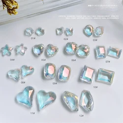 10pcs Sea Salt Crystal Diamond Aurora Special-shaped Butterfly Star Rhinestone Sparkling Nail Decorations DIY Manicure Ornament