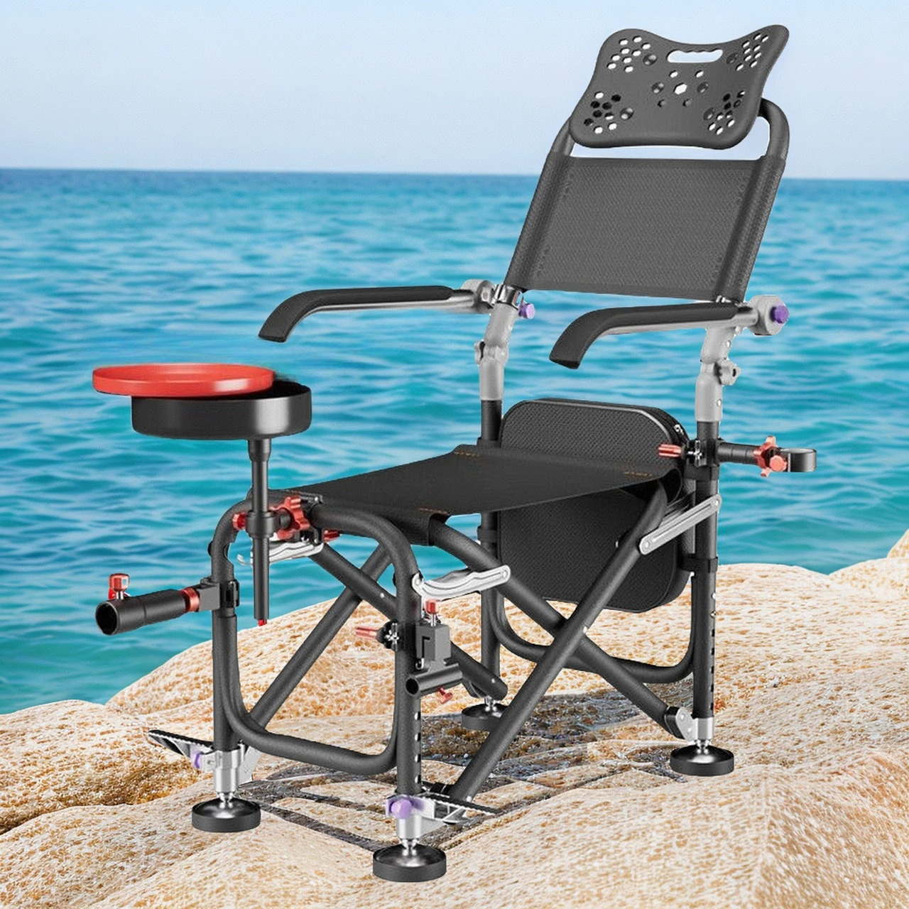 

Ergonomic Chaise Foldable Beach Chair Folding Camping Fishing Portable Chairs Tourist Stool Bench Lightweight Lounger